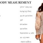 Beyonce Body Measurement