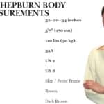 audrey hepburn body measurements