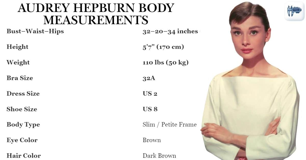 audrey hepburn body measurements