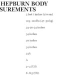 Audrey Hepburn Body Measurements
